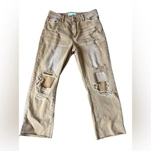 Vervet Distressed 90’s Vintage Straight Crop Jeans - Size 28